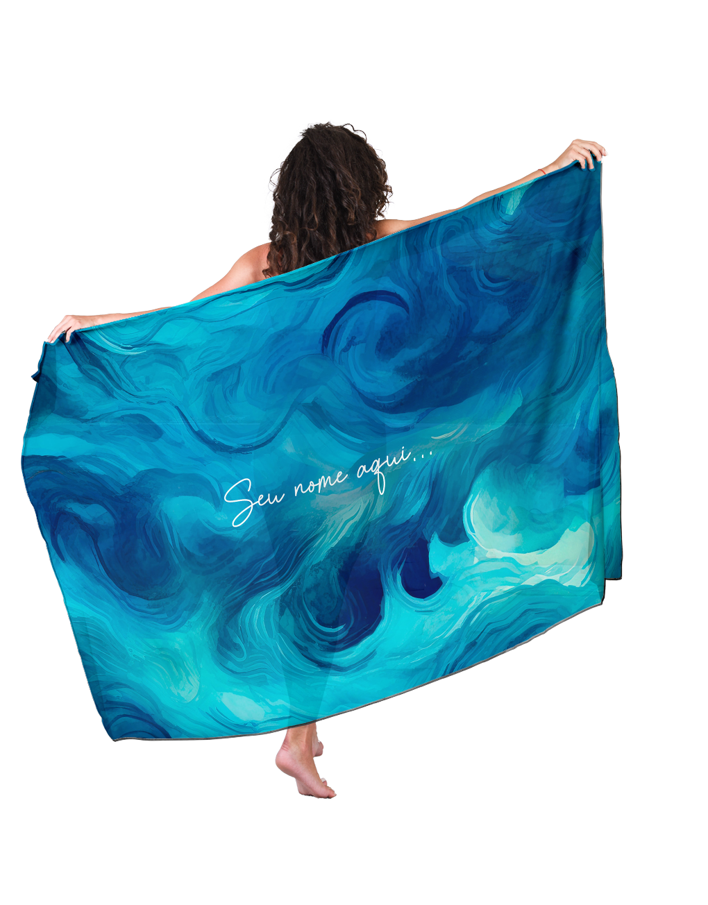 Canga Com Nome Personalizado Saida de Praia Marítima 11 - Imagem 3