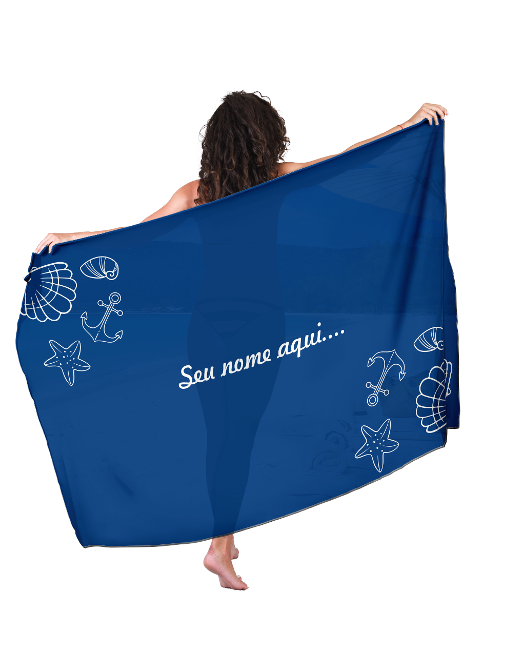 Canga Com Nome Personalizado Saida de Praia Marítima 06 - Imagem 3