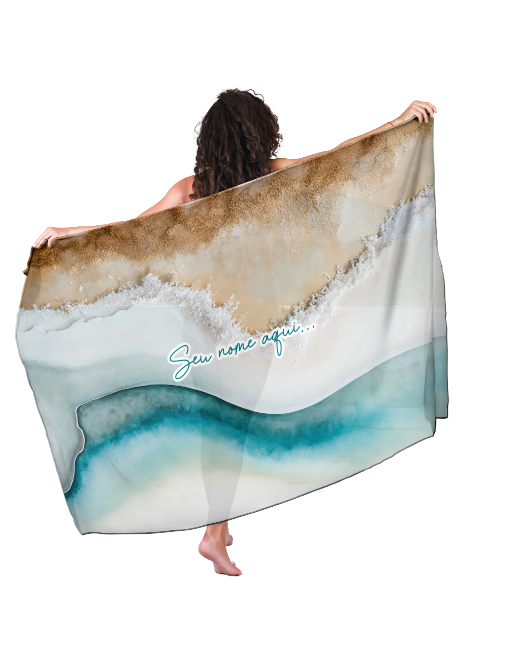 Canga Com Nome Personalizado Saida de Praia Marítima - Imagem 3