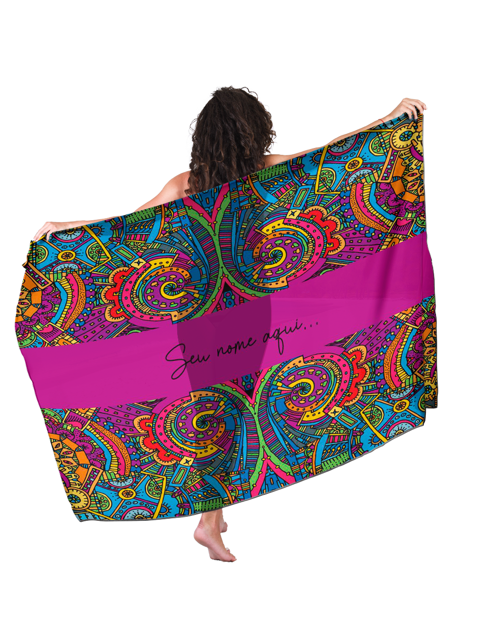 Canga Com Nome Personalizado Saida de Praia Mandala 21 - Imagem 3