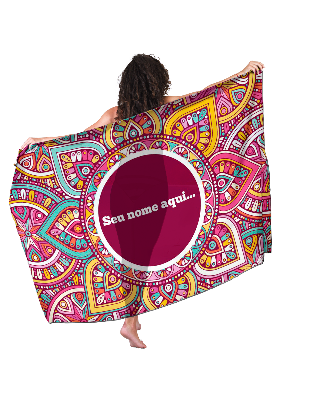 Canga Com Nome Personalizado Saida de Praia Mandala 15 - Imagem 2