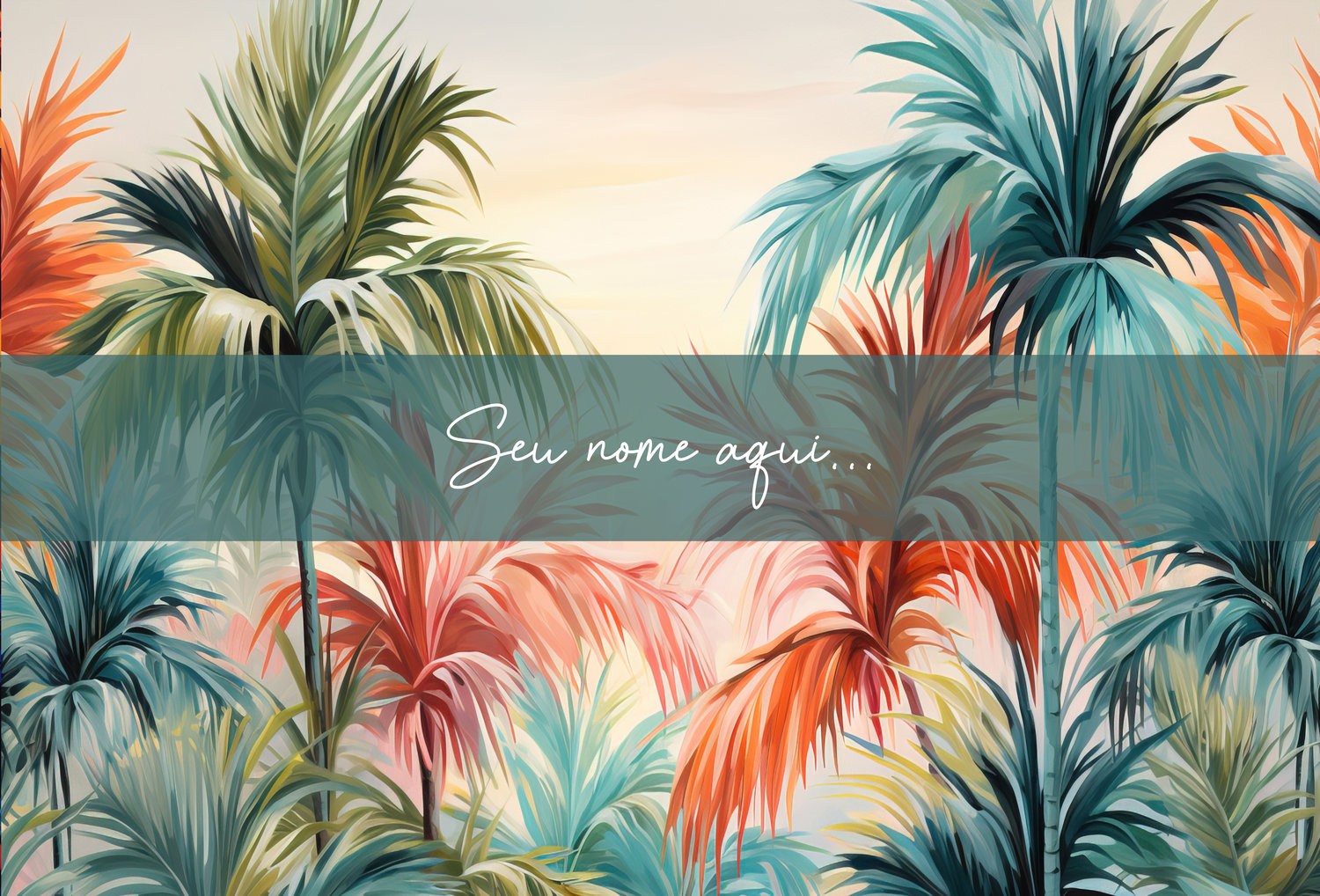 Canga Com Nome Personalizado Saida de Praia Folhagem 90 - Imagem 2