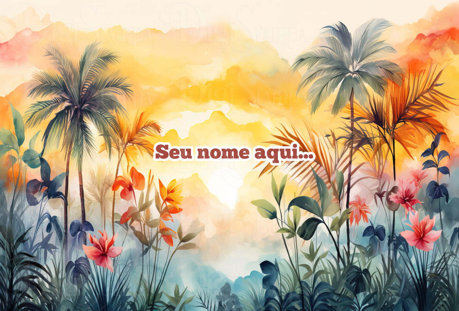 Canga Com Nome Personalizado Saida de Praia Folhagem 85 - Imagem 2