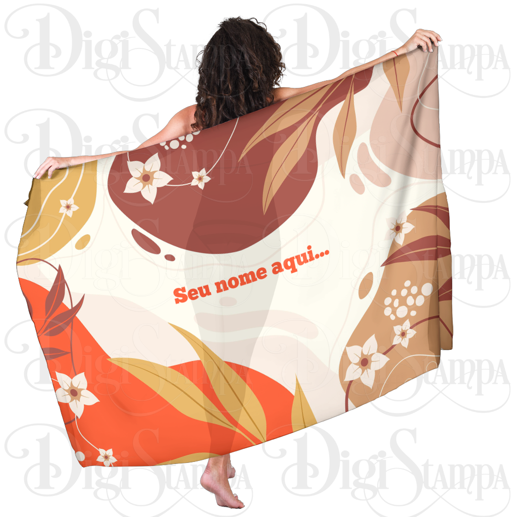 Canga Com Nome Personalizado Saida de Praia Folhagem 84