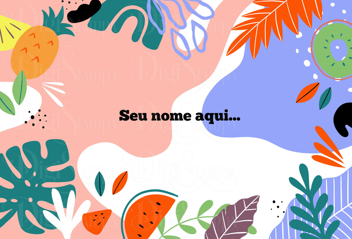 Canga Com Nome Personalizado Saida de Praia Folhagem 82 - Imagem 2