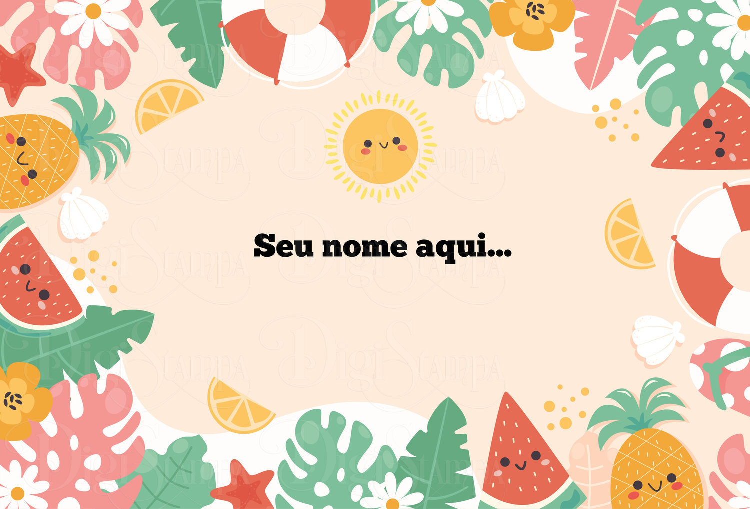 Canga Com Nome Personalizado Saida de Praia Folhagem 81 - Imagem 2