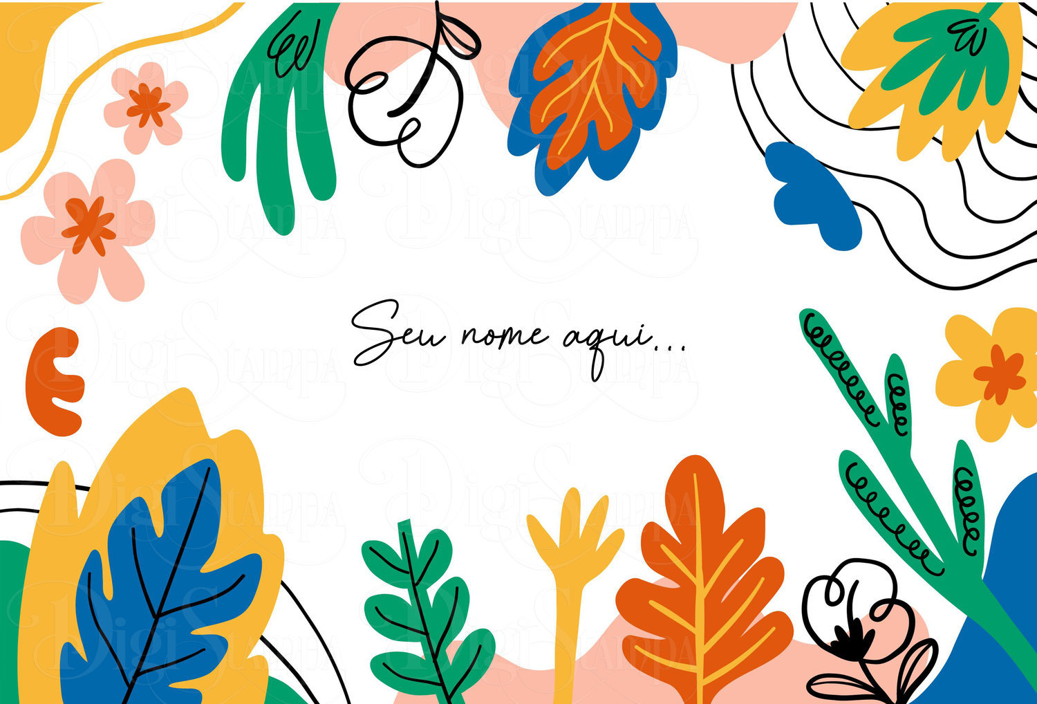 Canga Com Nome Personalizado Saida de Praia Folhagem 80 - Imagem 2