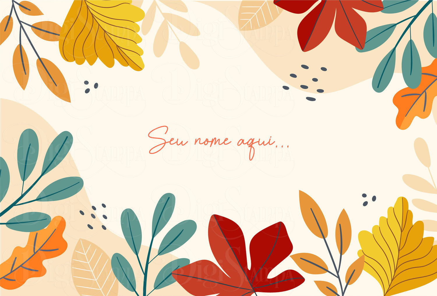 Canga Com Nome Personalizado Saida de Praia Folhagem 79 - Imagem 2