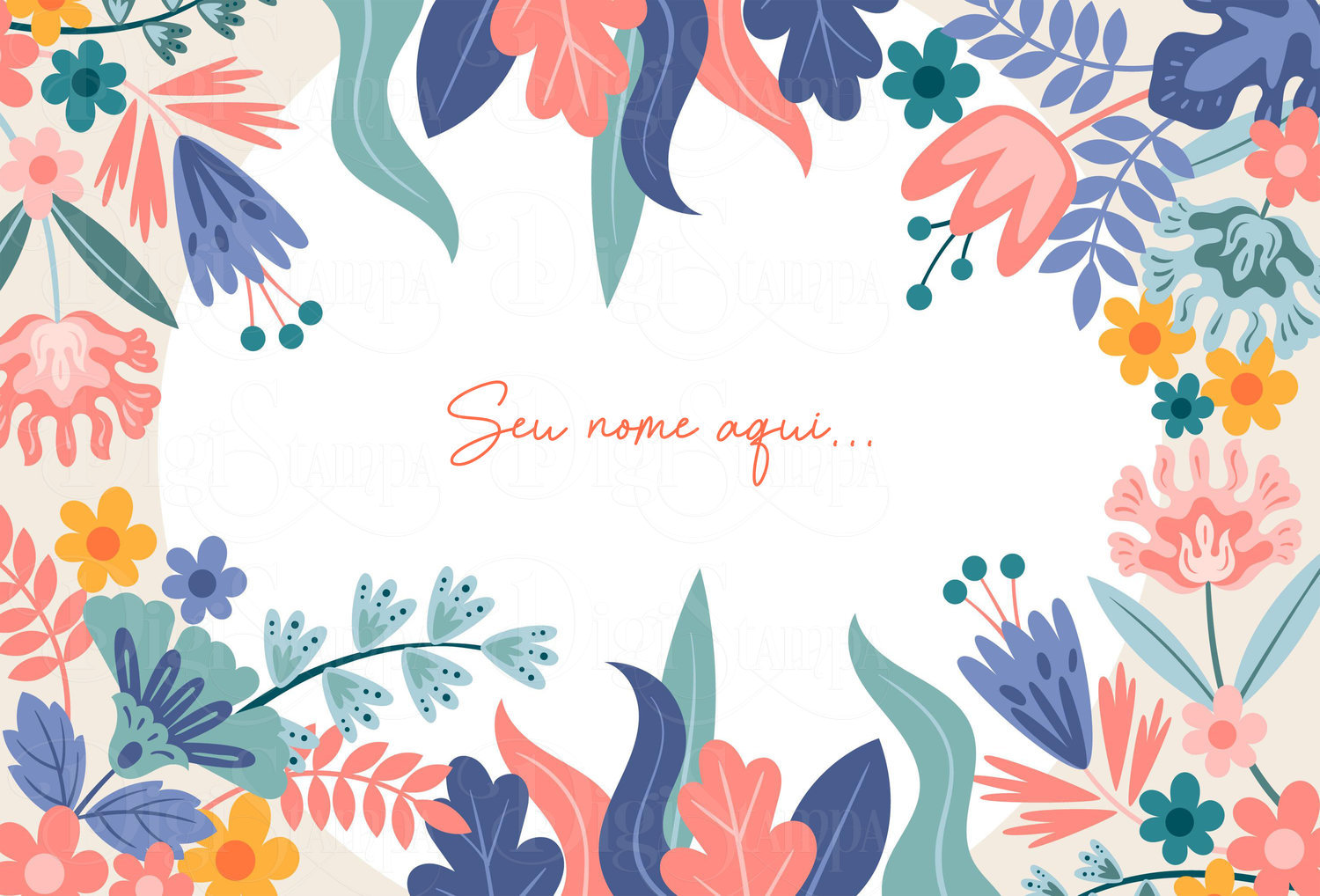 Canga Com Nome Personalizado Saida de Praia Folhagem 78 - Imagem 2