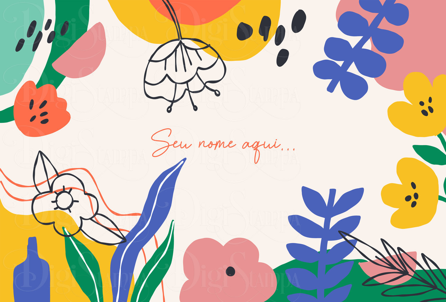 Canga Com Nome Personalizado Saida de Praia Folhagem 77 - Imagem 2