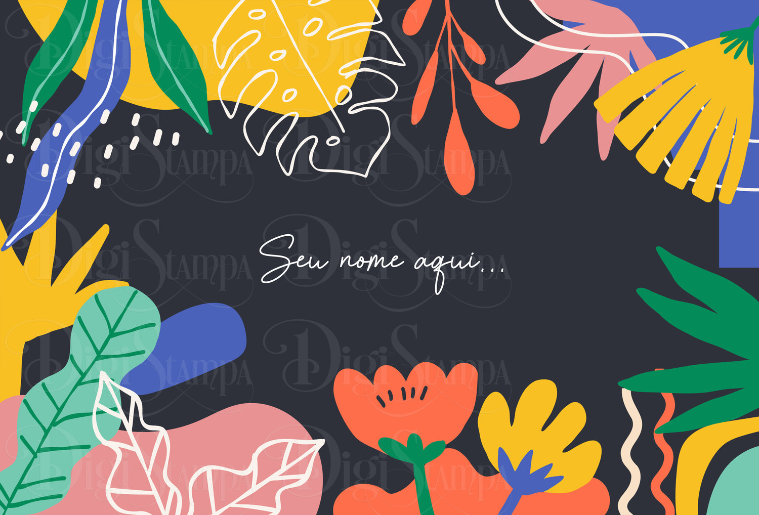 Canga Com Nome Personalizado Saida de Praia Folhagem 76 - Imagem 2