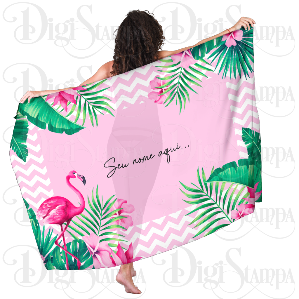 Canga Com Nome Personalizado Saida de Praia Folhagem 74