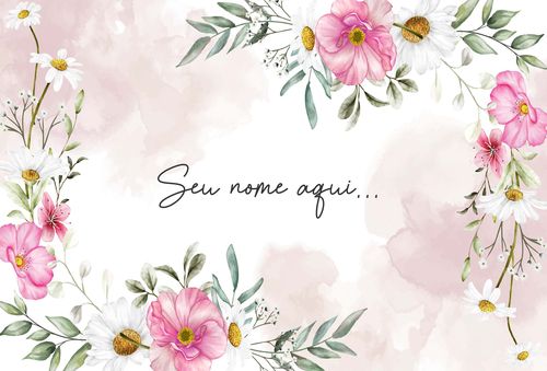 Canga Floral Personalizamos com nome 90x135cm FLORAL03 - Imagem 7