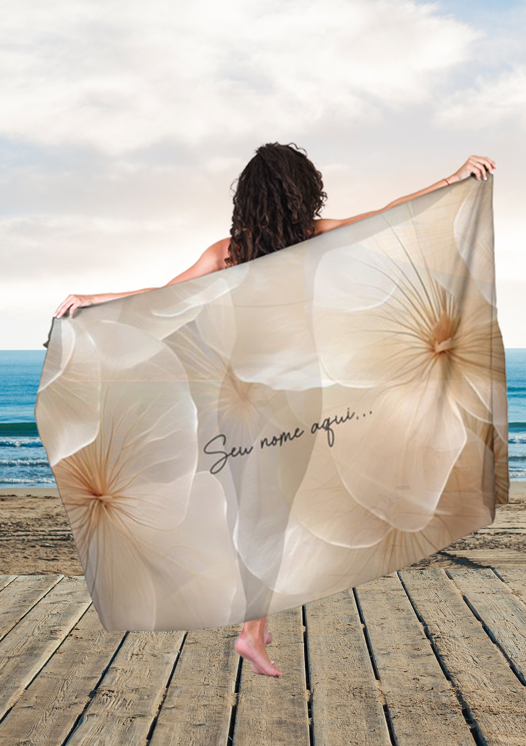 Canga Floral Personalizamos com nome 90x135cm FLORAL54 - Imagem 6