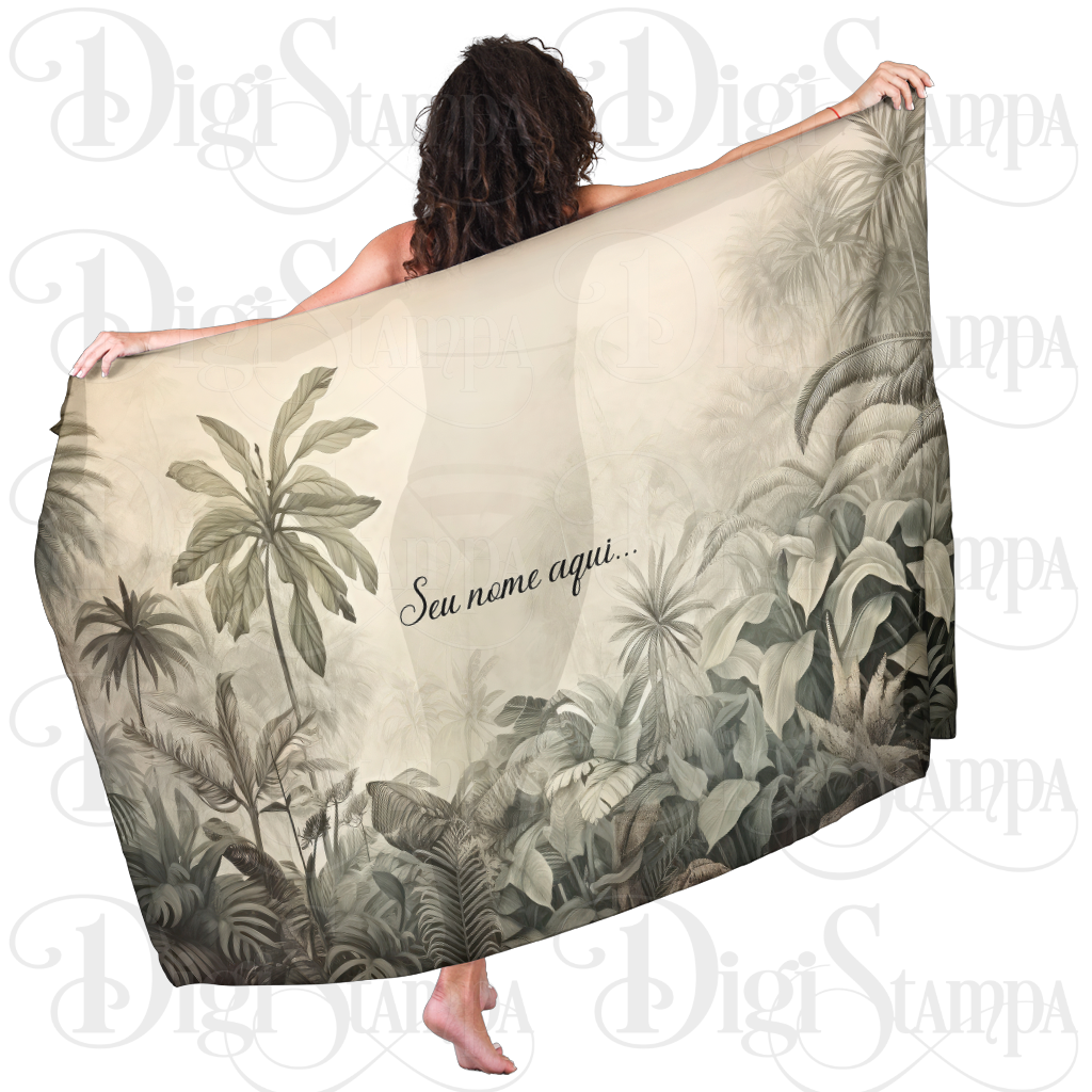 Canga Com Nome Personalizado Saida de Praia Folhagem 71