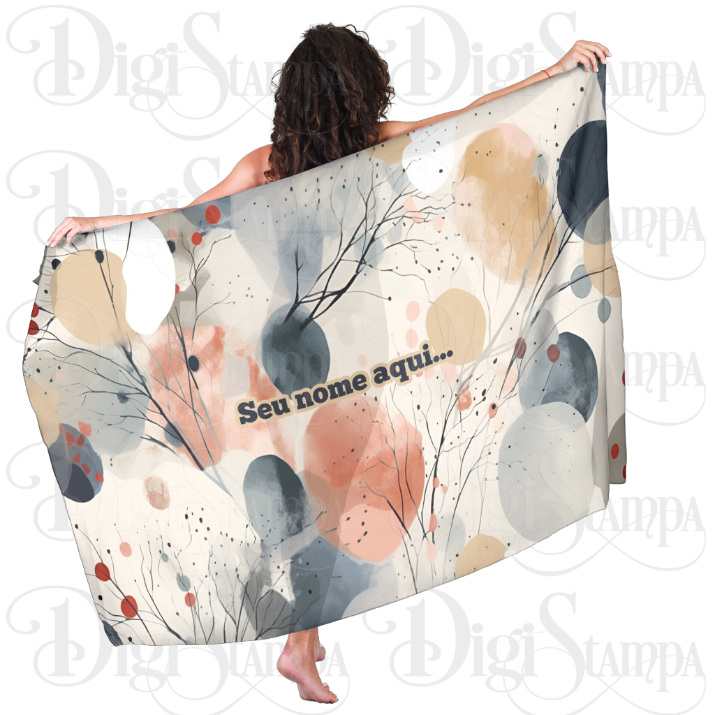 Canga Com Nome Personalizado Saida de Praia Folhagem 69