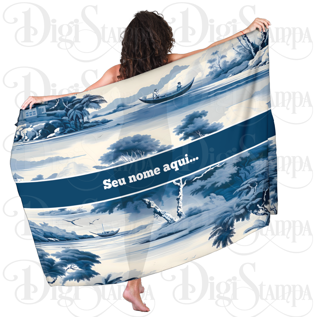 Canga Com Nome Personalizado Saida de Praia Folhagem 68