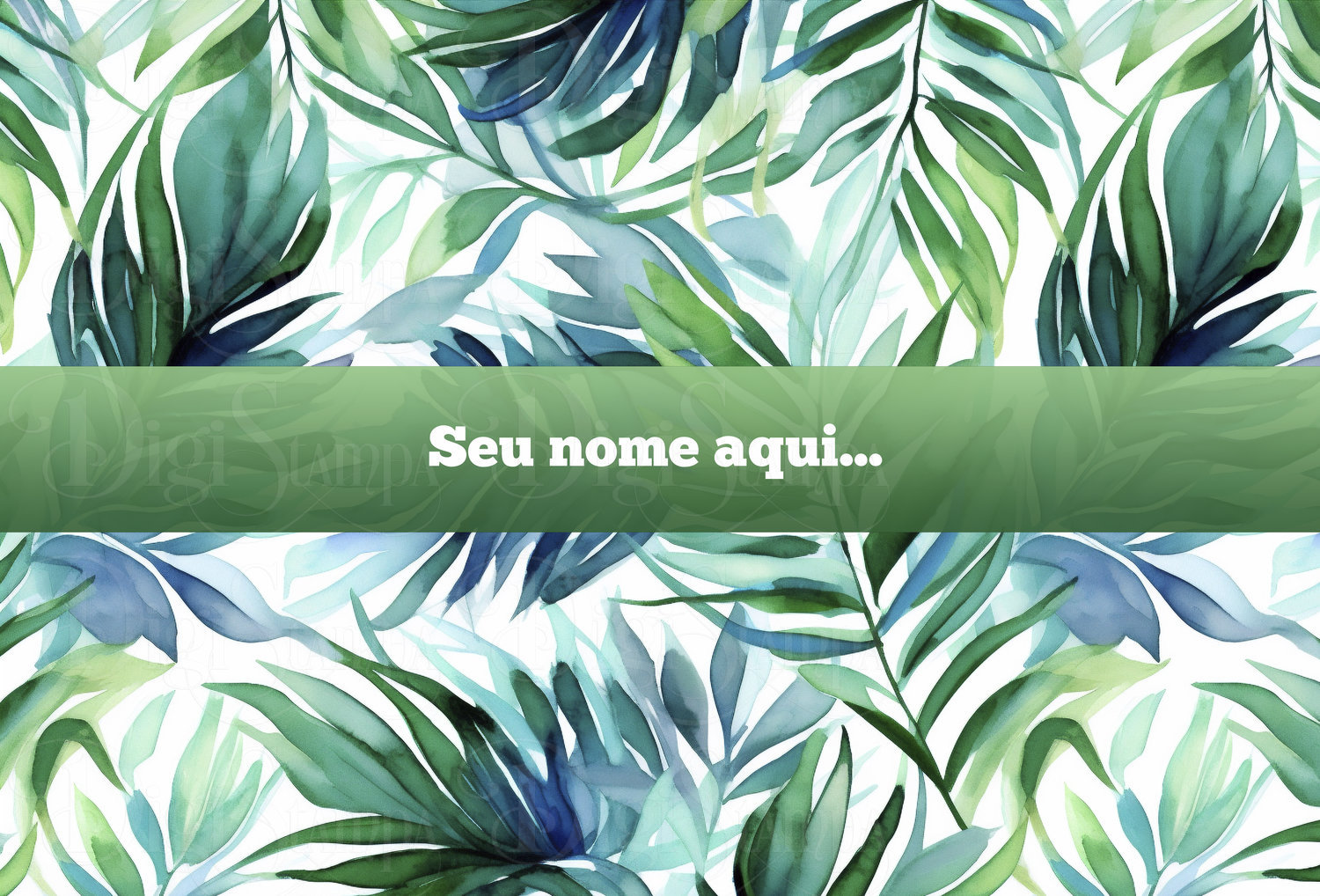 Canga Com Nome Personalizado Saida de Praia Folhagem 67 - Imagem 2