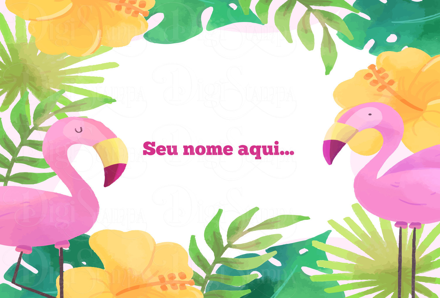 Canga Com Nome Personalizado Saida de Praia Folhagem 66 - Imagem 2