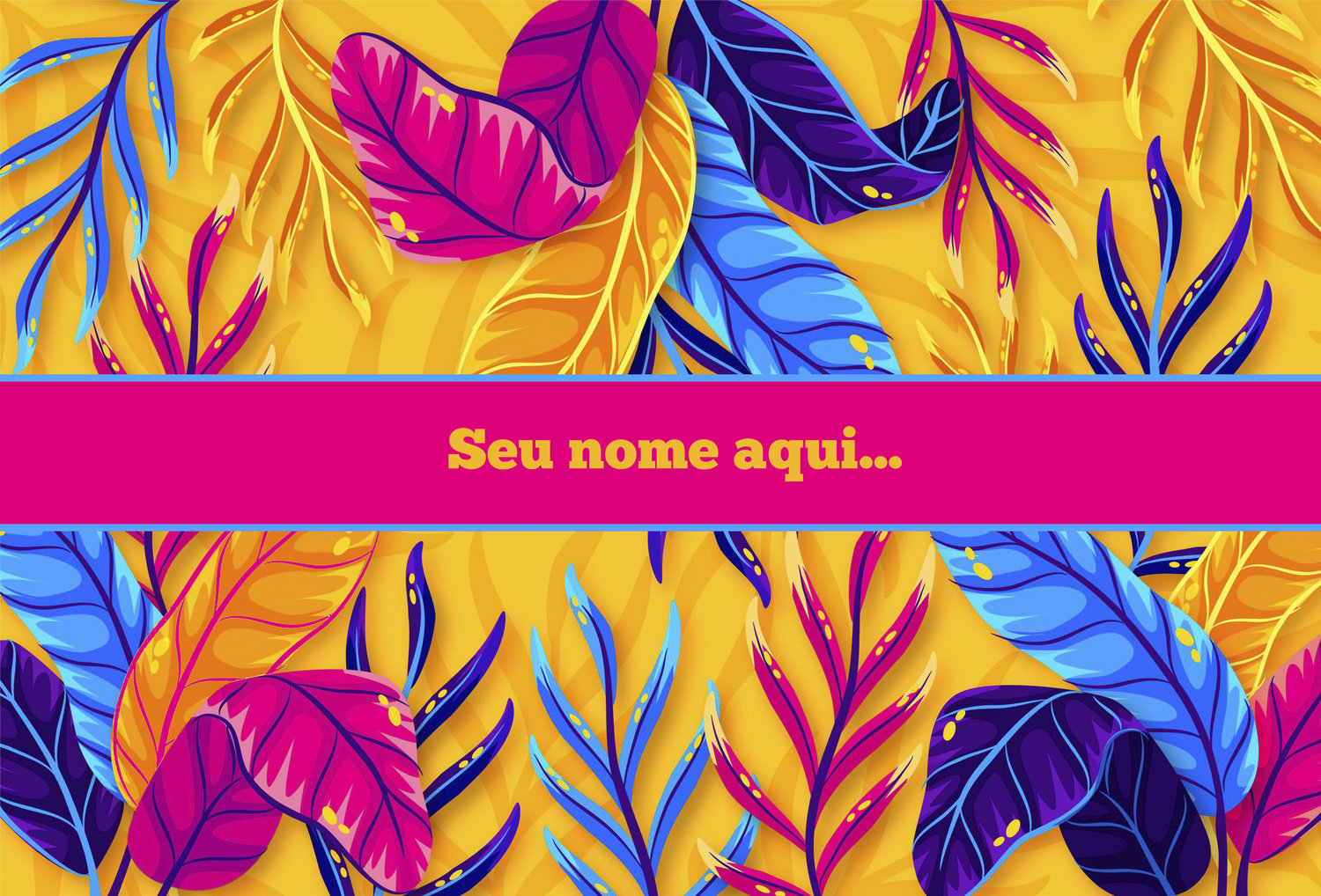 Canga Com Nome Personalizado Saida de Praia Folhagem 63 - Imagem 2