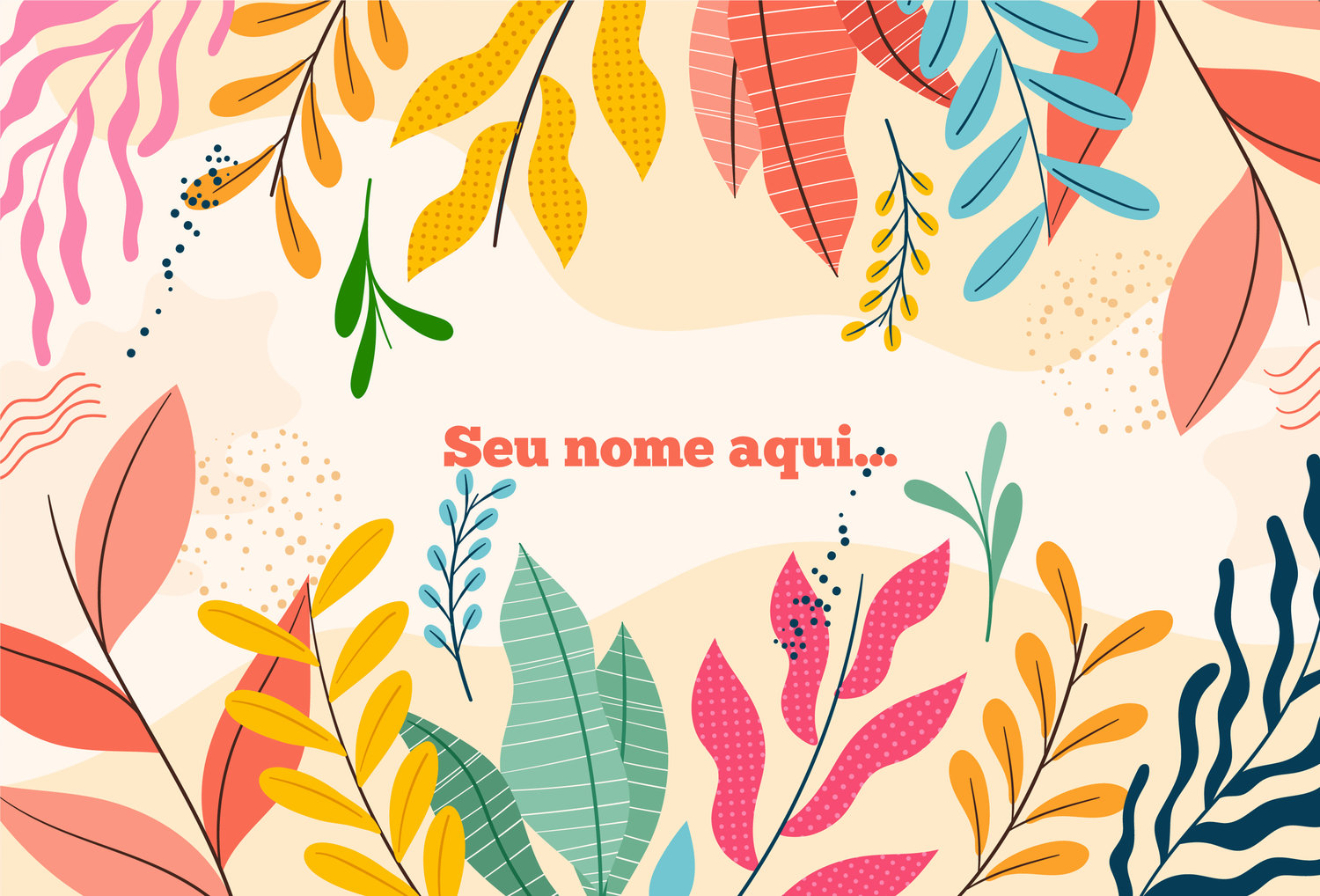 Canga Com Nome Personalizado Saida de Praia Folhagem