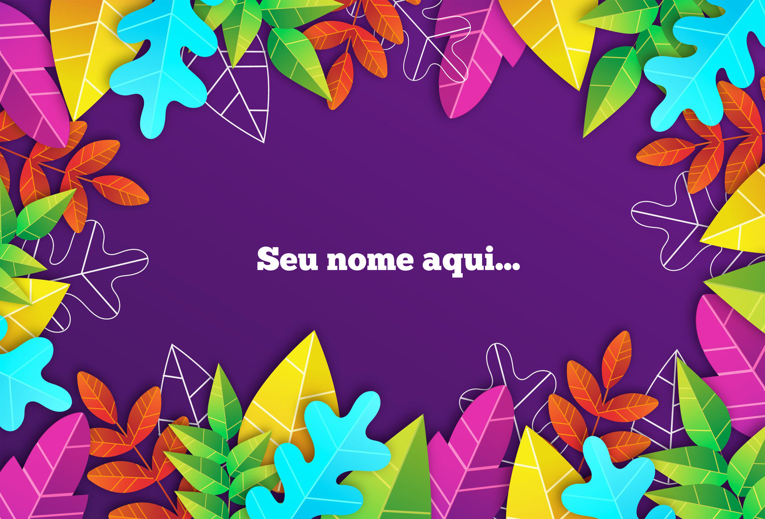 Canga Com Nome Personalizado Saida de Praia Folhagem 61 - Imagem 2