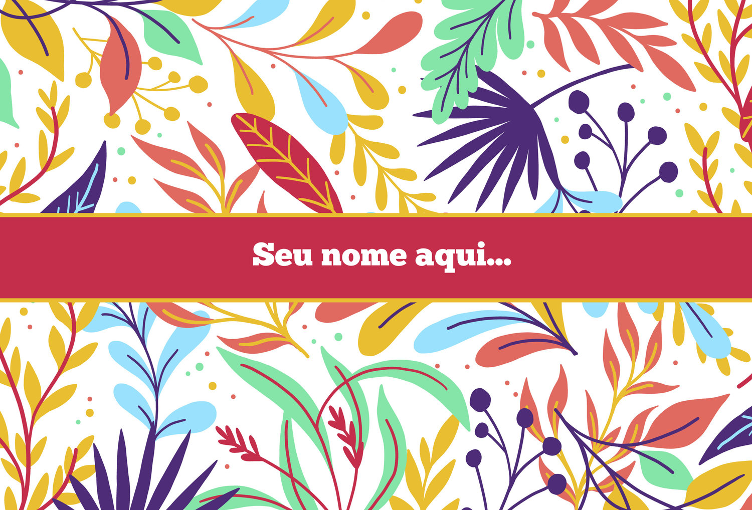 Canga Com Nome Personalizado Saida de Praia Folhagem 60 - Imagem 2