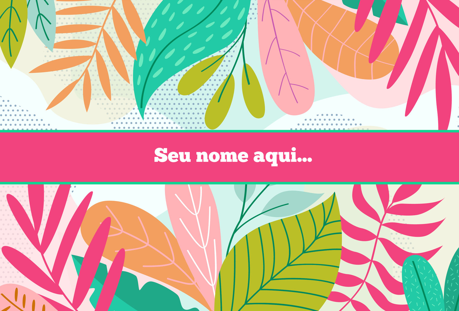 Canga Com Nome Personalizado Saida de Praia Folhagem 59 - Imagem 2